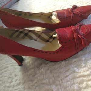 Burberry red shoes